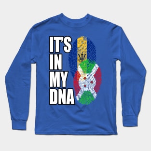 Burundian And Barbadian Mix Heritage DNA Flag Long Sleeve T-Shirt